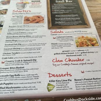 Crabby's Dockside - Menu - Seafood Near Me - Clearwater Beach, Florida Crabby's Dockside - Menu - Seafood Near Me - Clearwater Beach, Florida