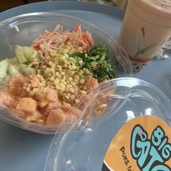 Big Catch Poke - Custom bowl with ahi tuna, and milk tea. - Bubble Tea Near Me - Philadelphia, Pennsylvania Big Catch Poke - Custom bowl with ahi tuna, and milk tea. - Bubble Tea Near Me - Philadelphia, Pennsylvania