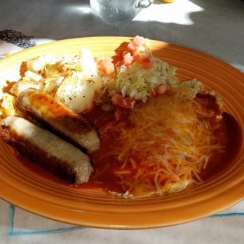 Baca Boys Cafe - Eggs, sausage, taters and red chile with a tortilla - New Mexican Cuisine Near Me - Albuquerque, New Mexico Baca Boys Cafe - Eggs, sausage, taters and red chile with a tortilla - New Mexican Cuisine Near Me - Albuquerque, New Mexico