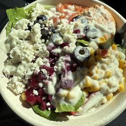 Steak and Vermicelli Rice bowl with veggies, feta cheese, Garlic Dressing..... Steak and Vermicelli Rice bowl with veggies, feta cheese, Garlic Dressing.....