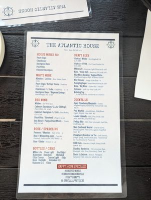 Menu photo 1 The Atlantic House Atlantic Highlands, NJ Menu photo 1 The Atlantic House Atlantic Highlands, NJ