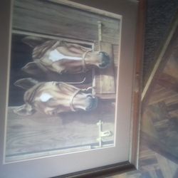 Hays Auction - Painting Joseph petro Horse's In a stable door