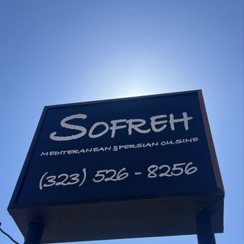 Sofreh - sign - Mediterranean Near Me - Los Angeles, California