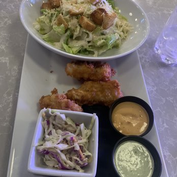 Takoda Navy Yard - Fish and chips with caesar salad and cole slaw - Beer Gardens Near Me - Washington, DC, District of Columbia Takoda Navy Yard - Fish and chips with caesar salad and cole slaw - Beer Gardens Near Me - Washington, DC, District of Columbia