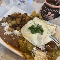 Best chilaquiles ever and the cafe de olla y las conchas so delicious