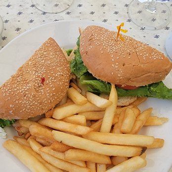 Sandbar & Grill - Chicken sandwich Monterey, with fries and cole slaw. Avocado, Monterey jack pesto on a French roll. Under 15 bucks. - Seafood Near Me - Monterey, California