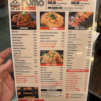 Sumo AYCE Sushi - Menu - Japanese Near Me - Honolulu, Hawaii