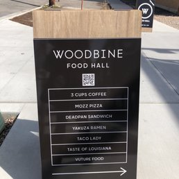 Outside sign pointing towards the main entrance