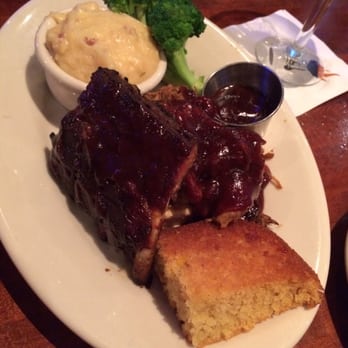 Weber Grill Restaurant - 2 BBQ plate (ribs and pulled pork) and 2 sides (broccoli and mashed potatoes) - Steakhouses Near Me - Indianapolis, Indiana