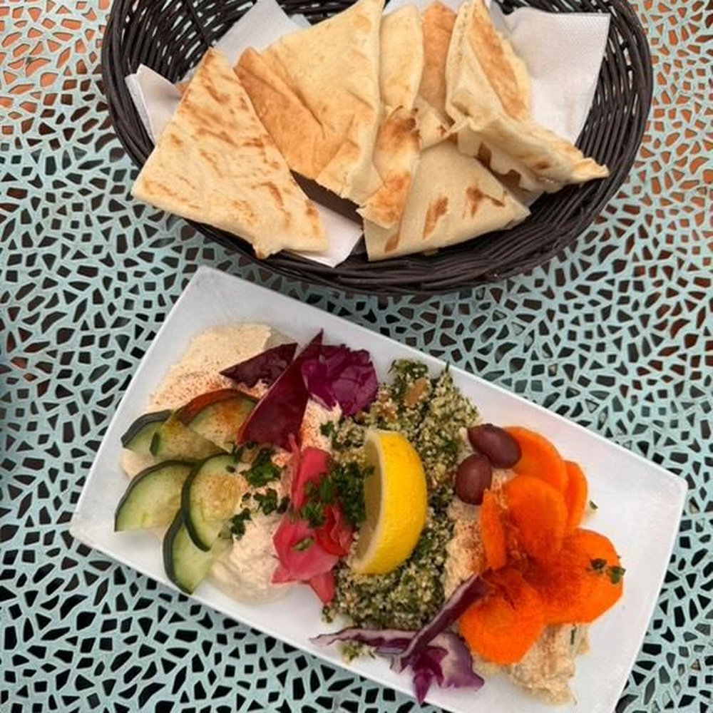 La Mediterranee - Dip trio with pita - Mediterranean Near Me - San Francisco, California La Mediterranee - Dip trio with pita - Mediterranean Near Me - San Francisco, California