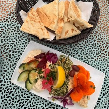 La Mediterranee - Dip trio with pita - Mediterranean Near Me - San Francisco, California La Mediterranee - Dip trio with pita - Mediterranean Near Me - San Francisco, California