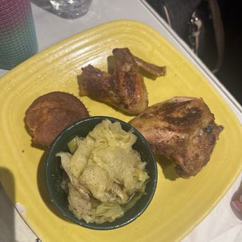 Mama J's Kitchen - Grilled Baked Chicken (White) and cabbage - Soul Food Near Me - Richmond, Virginia