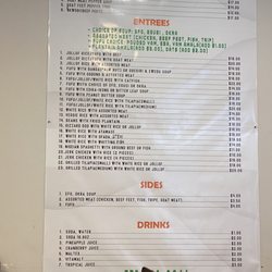 K I African Restaurant - Menu