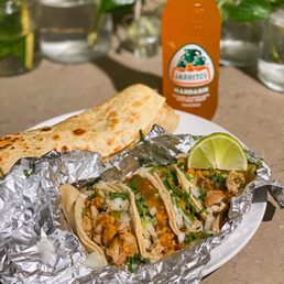 To go: Chicken tacos, bean and cheese burrito To go: Chicken tacos, bean and cheese burrito