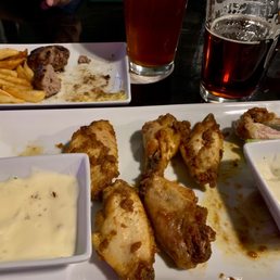 Chicken wings and meatballs. Yum Chicken wings and meatballs. Yum