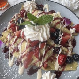 Berry Crepes and cream cheese