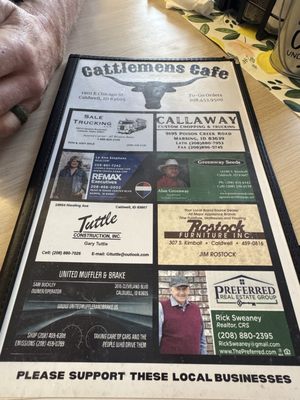 Menu photo 1 Cattlemen's Cafe Caldwell, ID Menu photo 1 Cattlemen's Cafe Caldwell, ID
