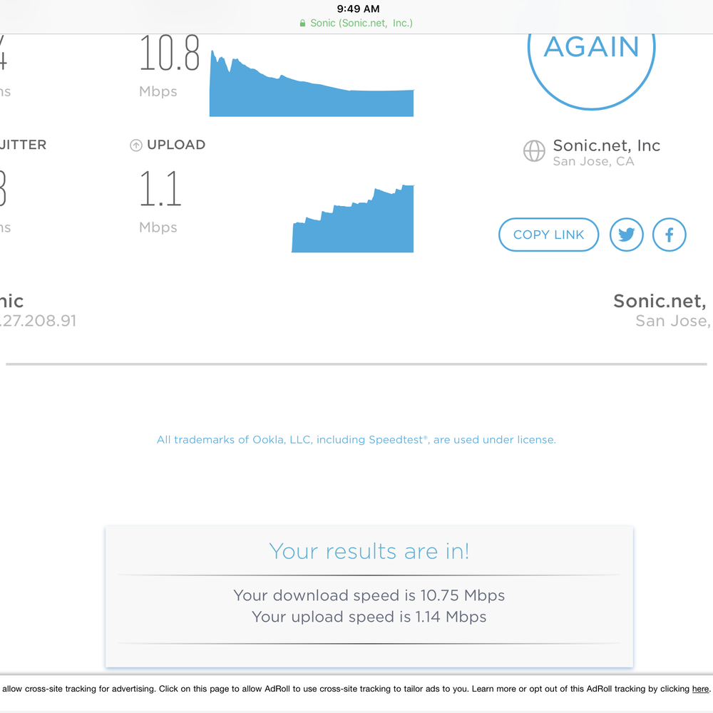 Sonic - Yeah, I signed up for these speeds, thanks a lot. I should have stayed with my last Internet provider. - Internet Service Providers Near Me - Santa Rosa, California Sonic - Yeah, I signed up for these speeds, thanks a lot. I should have stayed with my last Internet provider. - Internet Service Providers Near Me - Santa Rosa, California
