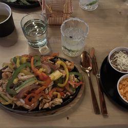 Surf and Turf Fajitas and Tequila Limon Margarita