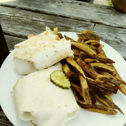Chicken finger wrap with fries