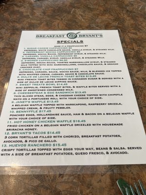 Menu photo 1 Breakfast at Bryant’s Lacey Township, NJ Menu photo 1 Breakfast at Bryant’s Lacey Township, NJ