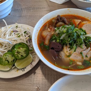 Hue Restaurant - Bun Bo Hue and complimentary side of veges - Vietnamese Near Me - San Jose, California Hue Restaurant - Bun Bo Hue and complimentary side of veges - Vietnamese Near Me - San Jose, California