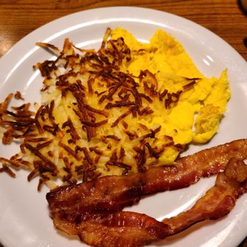 Denny's - Hashbrowns, egg, bacon that comes with the crepe breakfast - American Near Me - Corpus Christi, Texas Denny's - Hashbrowns, egg, bacon that comes with the crepe breakfast - American Near Me - Corpus Christi, Texas