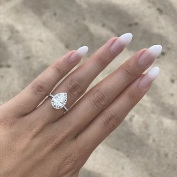 N.C. Nails - Engagement nails! Almond shape, neutral pink to white tip. - Nail Salons Near Me - Encinitas, California