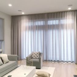 Superior View Window Fashions - Ceiling Mount Ripplefold  semi sheer draperies