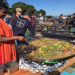 Sausalito Herring Festival - Paella in foreground, fish grilling in background. Pretty day, eh?