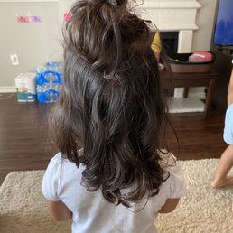 Haircut from Lexi with a braid and little bun! Adorable! Haircut from Lexi with a braid and little bun! Adorable!