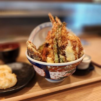 Tendon Kohaku - Kohaku set with soft boiled egg tempura - Japanese Near Me - Bellevue, Washington Tendon Kohaku - Kohaku set with soft boiled egg tempura - Japanese Near Me - Bellevue, Washington