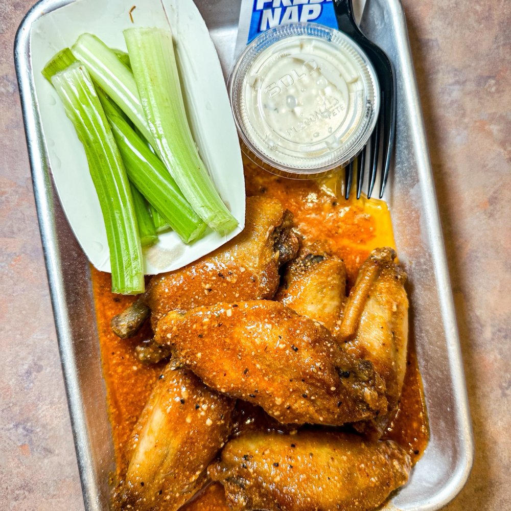 Waldo's Wings - Garlic Romano with mild - Burgers Near Me - Winston Salem, North Carolina Waldo's Wings - Garlic Romano with mild - Burgers Near Me - Winston Salem, North Carolina