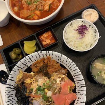 The Basac - Donburi with pork cutlet & ttekbokki with ramen - Korean Near Me - Flushing, New York