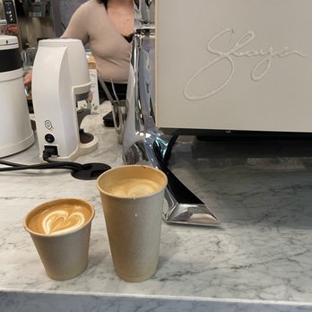 Origin Coffee Lab & Kitchen - Our lattes and the slayer! - Coffee & Tea Near Me - Arlington, Virginia