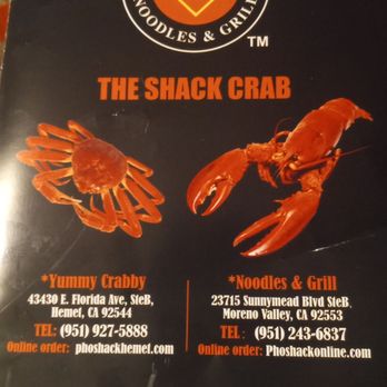 Pho Shack - the menu for the shack crab - Seafood Near Me - Hemet, California Pho Shack - the menu for the shack crab - Seafood Near Me - Hemet, California