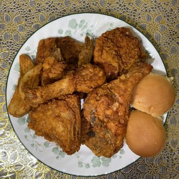 Crown Fried Chicken - 6 pcs. With French Fries & Roll - Chicken Wings Near Me - Burlington, New Jersey