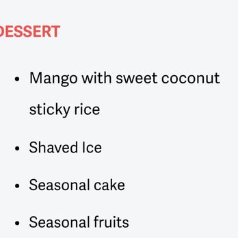 Boon Dee Moo Ka Ta - Dessert menu from website - Thai Near Me - Flushing, New York