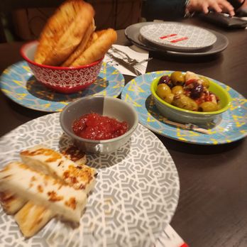 Elite Event: Nando's - Montrose - starter: olives, jam, bread - Yelp Events Near Me - Houston, Texas