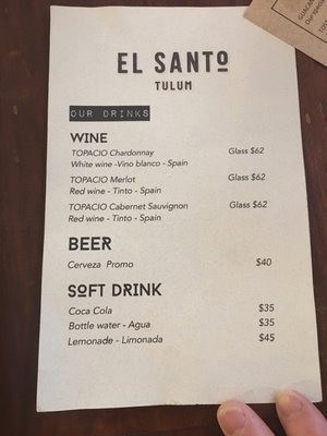 Menu photo 5 El Santo Tulum, ROO Menu photo 5 El Santo Tulum, ROO