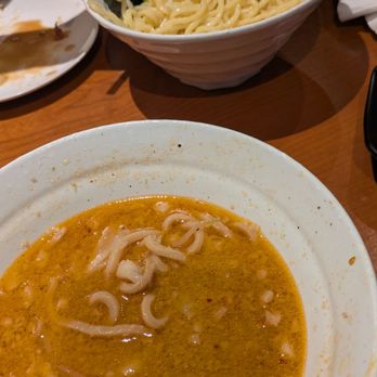 TSUKE Artisan Noodle - Already started eating lol but the jiro style in front and tsukemen in the back! - Ramen Near Me - Pasadena, California