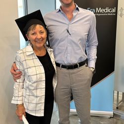 New Era Medical Center - Dr. Roscoe (Right) with a Patient (Left) on her "graduation" day from completing her Wellness Program.