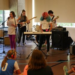 Rock ‘n’ Roll Camp For Girls - Getting ready to perform at the Rock Camp showcase!