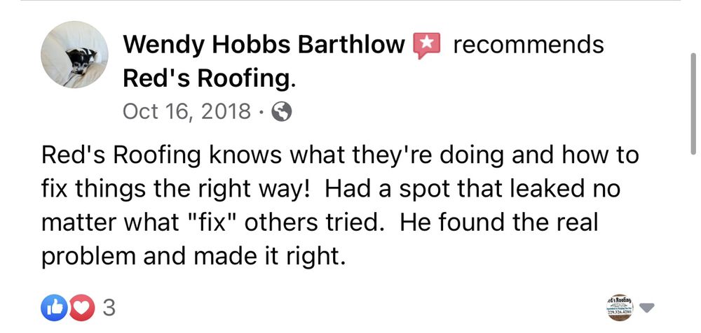 Slide of Red's Roofing & Construction