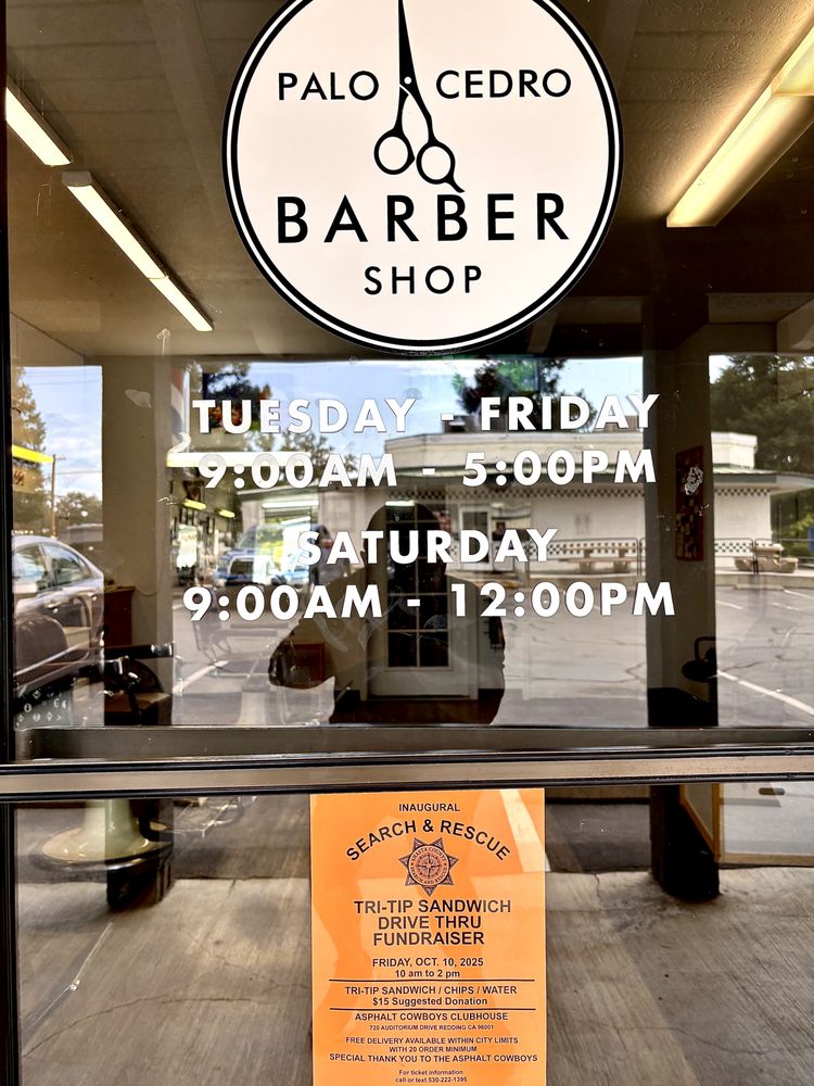 Palo Cedro Barber Shop Logo