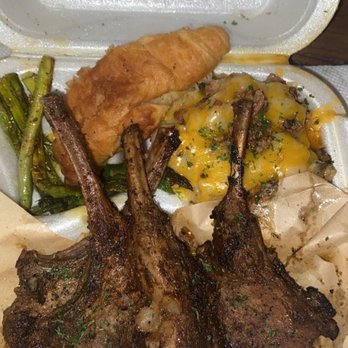 The Bayou Affect - Lamb chops with asparagus, loaded potatoes, and crescent roll with honey butter - Comfort Food Near Me - Baton Rouge, Louisiana The Bayou Affect - Lamb chops with asparagus, loaded potatoes, and crescent roll with honey butter - Comfort Food Near Me - Baton Rouge, Louisiana