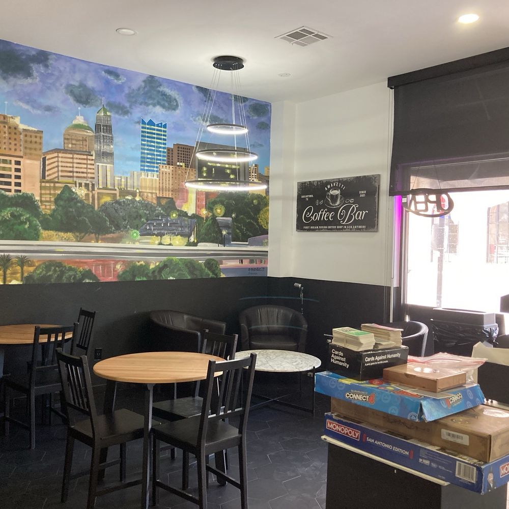 Amaretti Coffee - Mural, Board Games, Seating - Coffee & Tea Near Me - San Antonio, Texas Amaretti Coffee - Mural, Board Games, Seating - Coffee & Tea Near Me - San Antonio, Texas