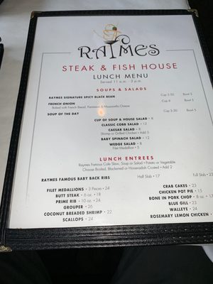 Menu photo 2 Raymes Steak & Fish House Lisle, IL Menu photo 2 Raymes Steak & Fish House Lisle, IL