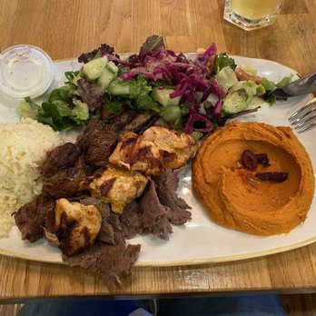 Hummus Mediterranean Kitchen - House Combination Plate - Mediterranean Near Me - San Mateo, California Hummus Mediterranean Kitchen - House Combination Plate - Mediterranean Near Me - San Mateo, California