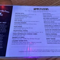 Terry's Pontiac Lake Inn - Menu